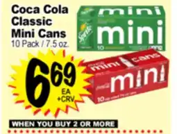 Superior Grocers Coca Cola Classic Mini Cans offer