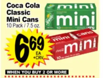 Superior Grocers Coca Cola Classic Mini Cans offer