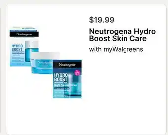 Walgreens Neutrogena Hydro Boost Skin Care offer