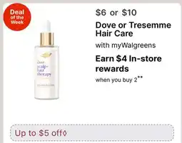 Walgreens Dove or Tresemme Hair Care offer