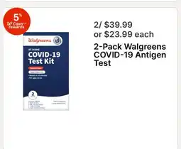 Walgreens 2-Pack Walgreens COVID-19 Antigen Test offer