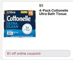 Walgreens 4 - Pack Cottonelle Ultra Bath Tissue offer