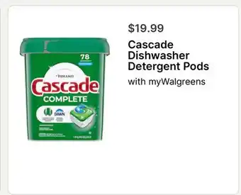 Walgreens Cascade Dishwasher Detergent Pods offer