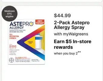 Walgreens 2-Pack Astepro Allergy Spray offer