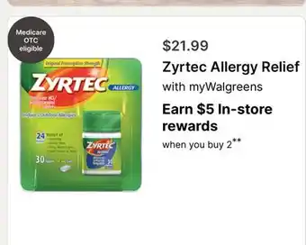 Walgreens Zyrtec Allergy Relief offer