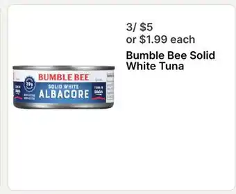 Walgreens Bumble Bee Solid White Tuna offer