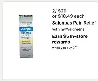 Walgreens Salonpas Pain Relief offer