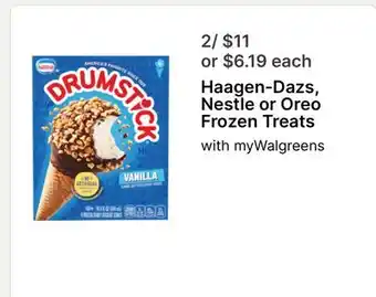 Walgreens Haagen-Dazs, Nestle or Oreo Frozen Treats offer