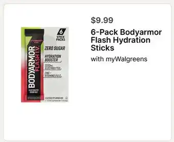 Walgreens 6-Pack Bodyarmor Flash Hydration Sticks offer