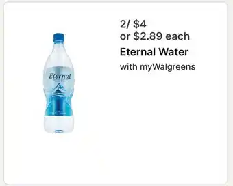 Walgreens Eternal Water offer