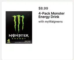 Walgreens 4-Pack Monster Energy Drink offer