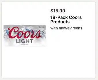 Walgreens 18-Pack Coors Products offer