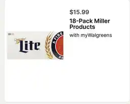 Walgreens 18-Pack Miller Products offer