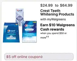 Walgreens Crest Teeth Whitening Products offer