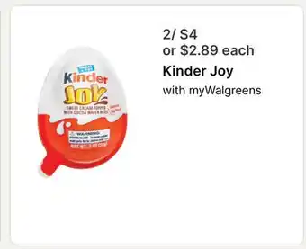 Walgreens Kinder Joy offer