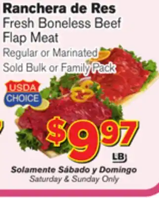 El Super Fresh Fresh Boneless Beef Flap Meat offer