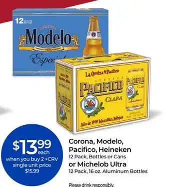 Rite Aid Corona, Modelo, Pacifico, Heineken or Michelob Ultra offer