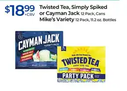 Rite Aid Twisted Tea, Simply Spiked or Cayman Jack Mike's Variety offer