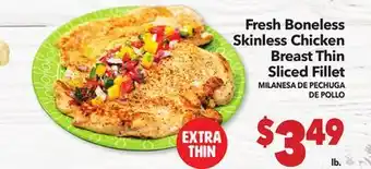 Vallarta Supermarkets Fresh Boneless Skinless Chicken Breast Thin Sliced Fillet / MILANESA DE PECHUGA DE POLLO offer