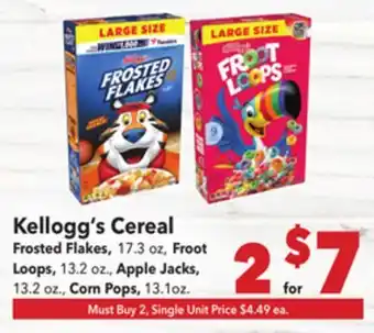 Vallarta Supermarkets Kellogg's Cereal offer