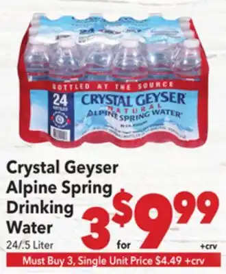 Vallarta Supermarkets Crystal Geyser Alpine Spring Drinking Water offer