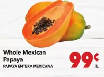 Vallarta Supermarkets Whole Mexican Papaya / PAPAYA ENTERA MEXICANA offer