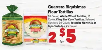 Vallarta Supermarkets Guerrero Riquisimas Flour Tortillas offer