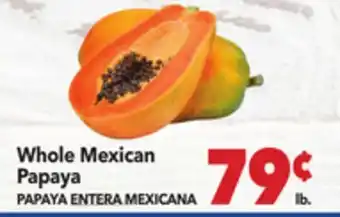 Vallarta Supermarkets Whole Mexican Papaya / PAPAYA ENTERA MEXICANA offer