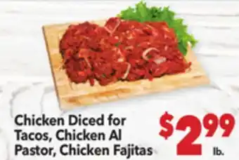 Vallarta Supermarkets Chicken Diced for Tacos, Chicken Al Pastor, Chicken Fajitas offer