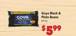 Vallarta Supermarkets Goya Black & Pinto Beans offer