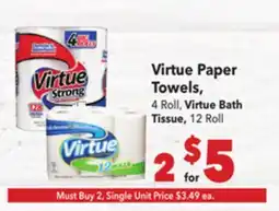 Vallarta Supermarkets Virtue Paper Towels offer