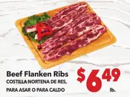 Vallarta Supermarkets Beef Flanken Ribs / COSTILLA NORTENA DE RES, PARA ASAR O PARA CALDO offer