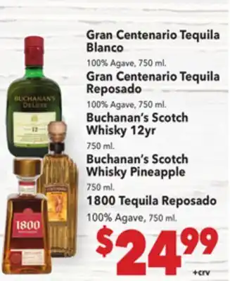 Vallarta Supermarkets Gran Centenario Tequila Blanco offer