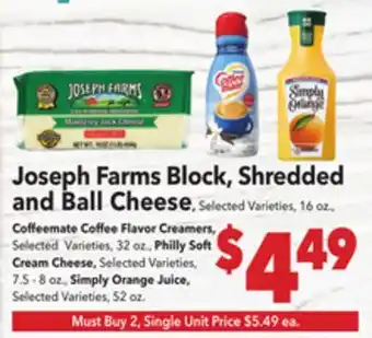 Vallarta Supermarkets Joseph Farms Block Shredded offer