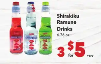 Vallarta Supermarkets Shirakiku Ramune Drinks offer