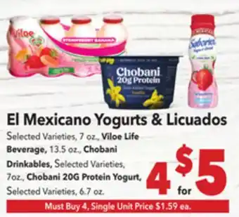 Vallarta Supermarkets El Mexicano Yogurts & Licuados offer