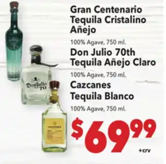 Vallarta Supermarkets Gran Centenario Tequila Cristalino Añejo offer