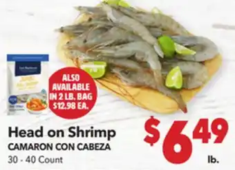 Vallarta Supermarkets Head on Shrimp/ CON CABEZA offer