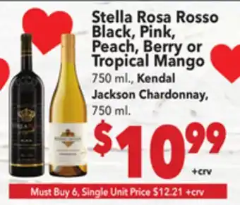 Vallarta Supermarkets Stella Rosa Rosso Black, Pink, Peach, Berry or Tropical Mango offer