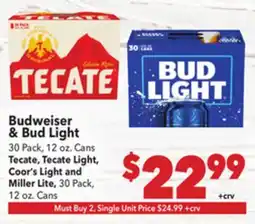 Vallarta Supermarkets Budweiser & Bud Light offer