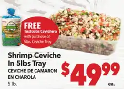 Vallarta Supermarkets Shrimp Ceviche In 5lbs Tray / CEVICHE CHAROLA offer