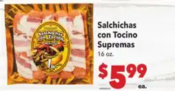 Vallarta Supermarkets Salchichas con Tocino Supremas offer