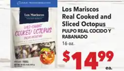 Vallarta Supermarkets Los Mariscos Real Cooked and Sliced Octopus / PULPO REAL COCIDO Y RABANADO offer