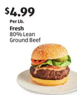 Aldi Fresh 80% Lean Ground Beef offer