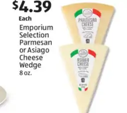 Aldi Emporium Selection Parmesan or Asiago Cheese Wedge offer