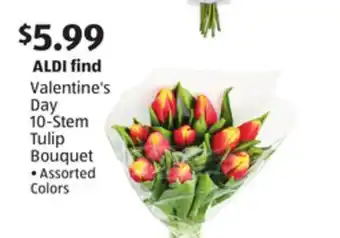 Aldi Valentine's Day 10-Stem Tulip Bouquet offer