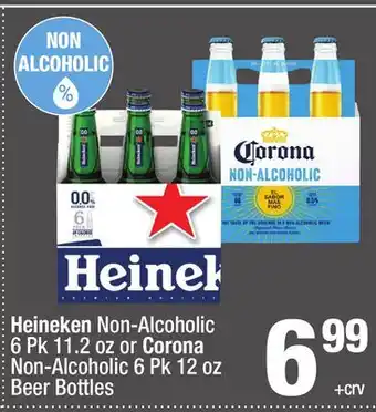 Super King Markets Heineken Non-Alcoholic 6 Pk 11.2 oz or Corona Non-Alcoholic 6 Pk 12 oz Beer Bottles offer