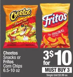 Super King Markets Cheetos Snacks or Fritos Corn Chips offer