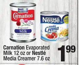 Super King Markets Carnation Evaporated Milk 12 oz or Nestlé Media Creamer 7.6 oz offer