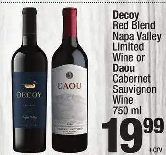 Super King Markets Decoy Red Blend Napa Valley Limited Wine or Daou Cabernet Sauvignon Wine offer